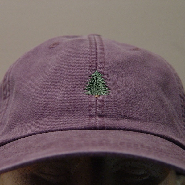 EVERGREEN PINE TREE Hat - One Embroidered Men Women Wildlife Cap  Price Embroidery Apparel 24 Color Mom Dad Gift Forest Woods Caps Available