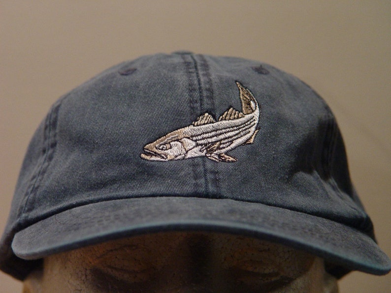 Striped Bass Hat Embroidered Striper Fish Wildlife Adult Etsy