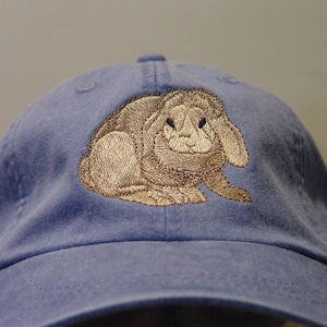 Lop Eared Bunny Rabbit Hat - Embroidered Wildlife Baseball Cap - Price Embroidery Apparel 24 Color Adult Men Women Mom Dad Gift Caps Pet