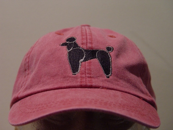BLACK POODLE DOG Hat Embroidered Men 