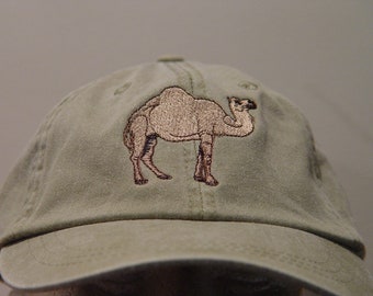 CAMEL HAT - One Embroidered Men Women Wildlife Baseball Gift Cap - Price Embroidery Apparel - 24 Color Mom Dad Desert Working Animal Caps