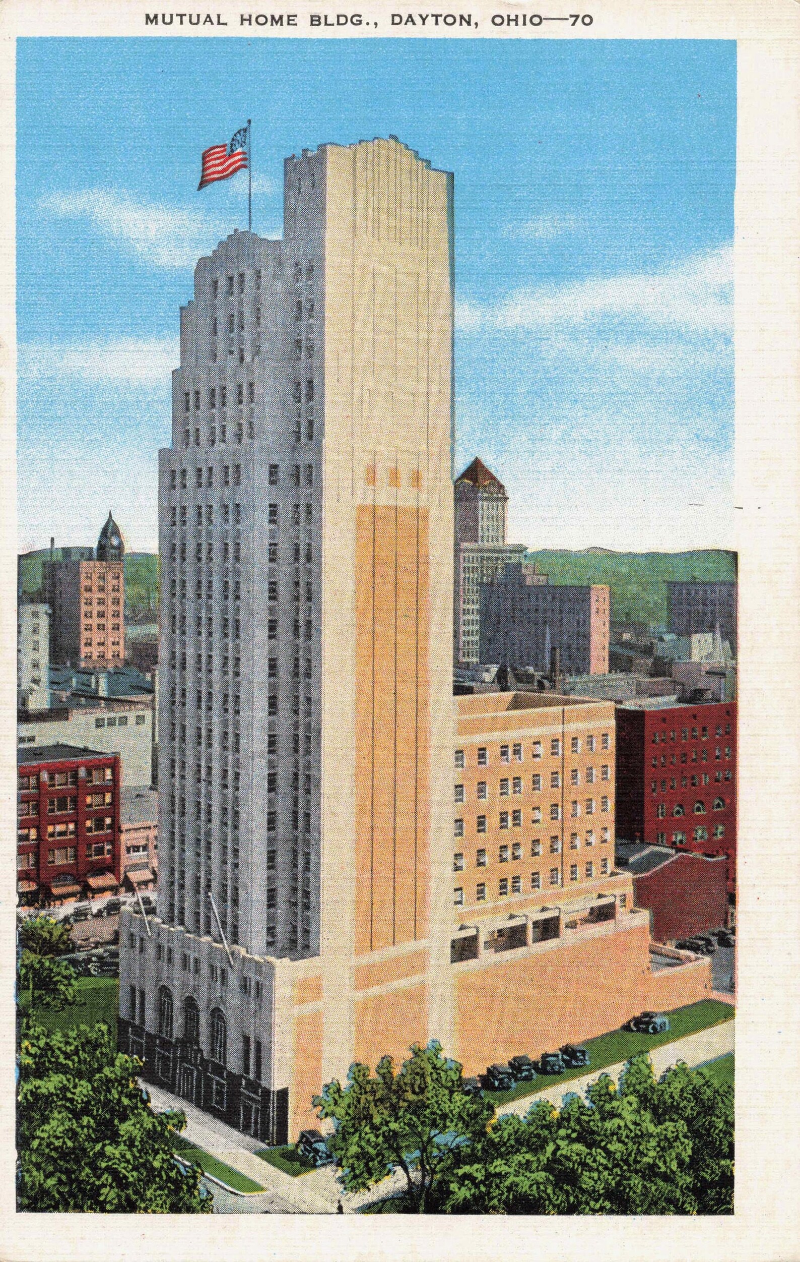 Mutual Home Building Dayton Ohio OH Postal de lino Etsy