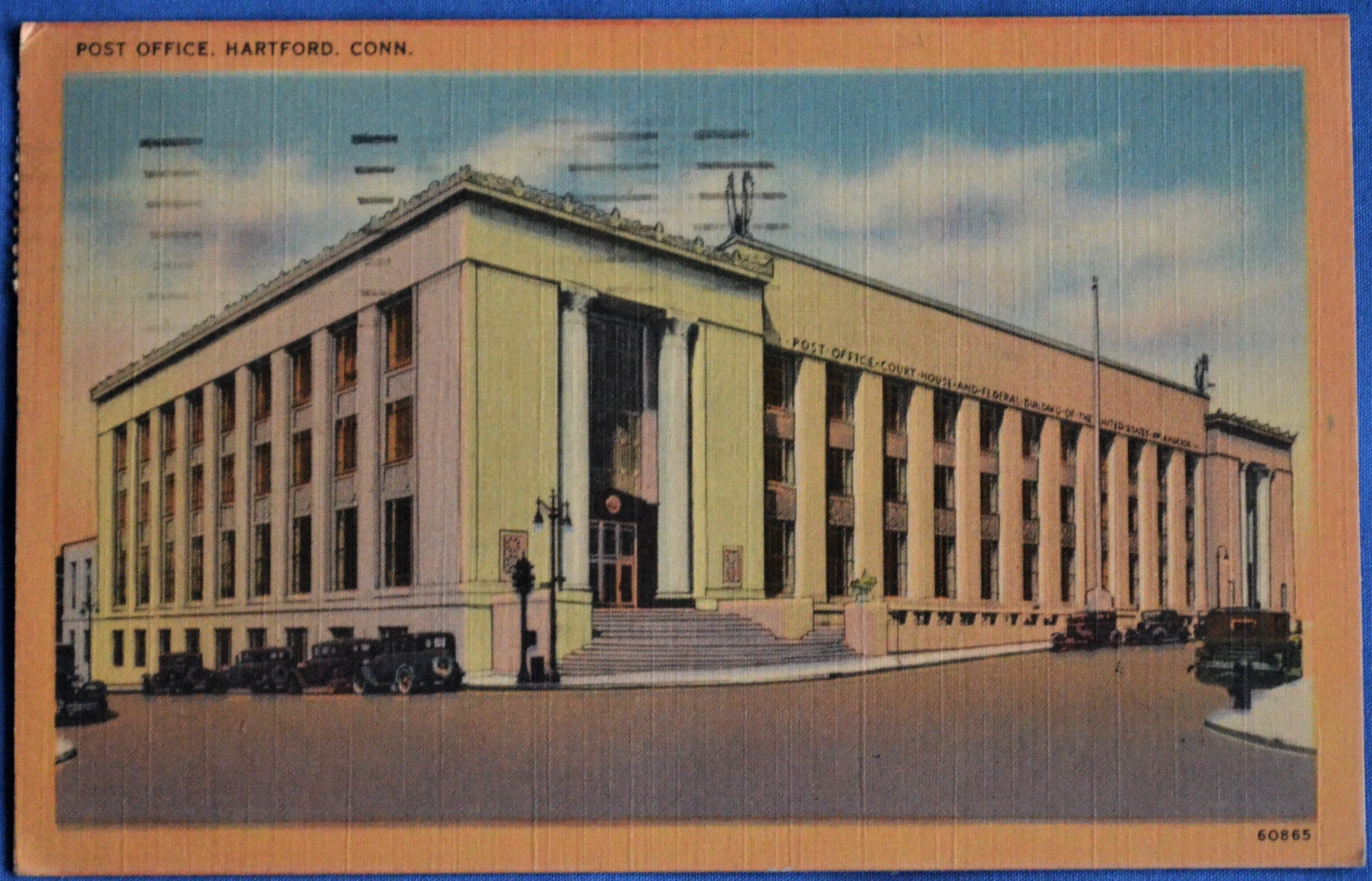 Post Office Hartford Connecticut Linen Postcard Etsy