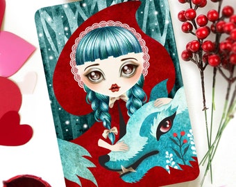 Red of the Woods, Red Riding Hood, Limited Edition Postcard Postcrossing Snail Mail Anti Valentine