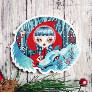 Red of the Woods Die-cut Vinyl Sticker - Little Red Riding Hood - Snail Mail Swap