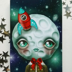 Moon Boy Postcard, Limited Edition, Postcrossing, Snail Mail, Swap, Pen Pal image 4