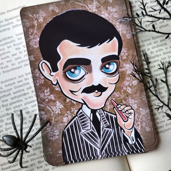 Cartolina Gomez Addams, edizione limitata, postcrossing, posta ordinaria, scambio, amico di penna