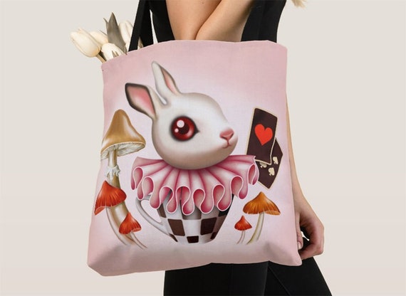 White Rabbit Tote Bag White Bunny Tote Egg Hunt Tote Bag - Etsy