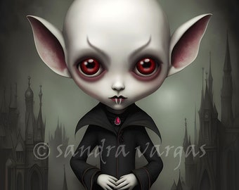 Nosferatu 8 x 10 Print Gothic Vampire Horror Art by Sandra Vargas