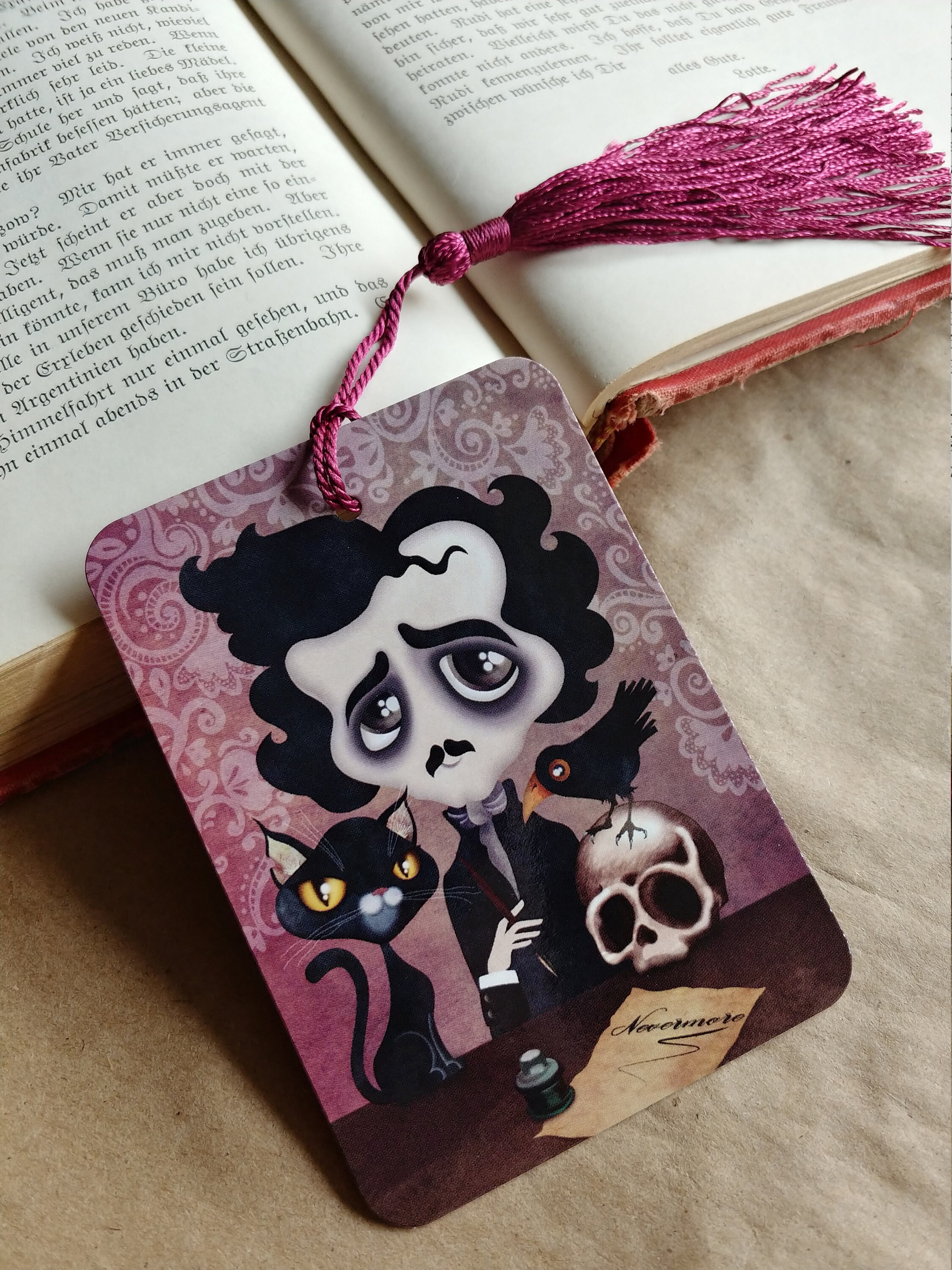 Edgar Poeta victoriano marcador gótico con borla Nevermore | Etsy