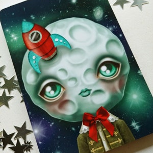 Moon Boy Postcard, Limited Edition, Postcrossing, Snail Mail, Swap, Pen Pal image 6