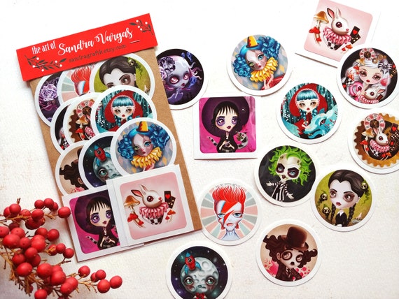 Art Sticker Pack 5 Set of 12 Stickers Popsocket Stickers - Etsy