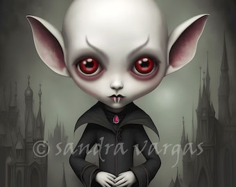 Nosferatu 8x10 Art Print, Gothic Vampire, Horror Art
