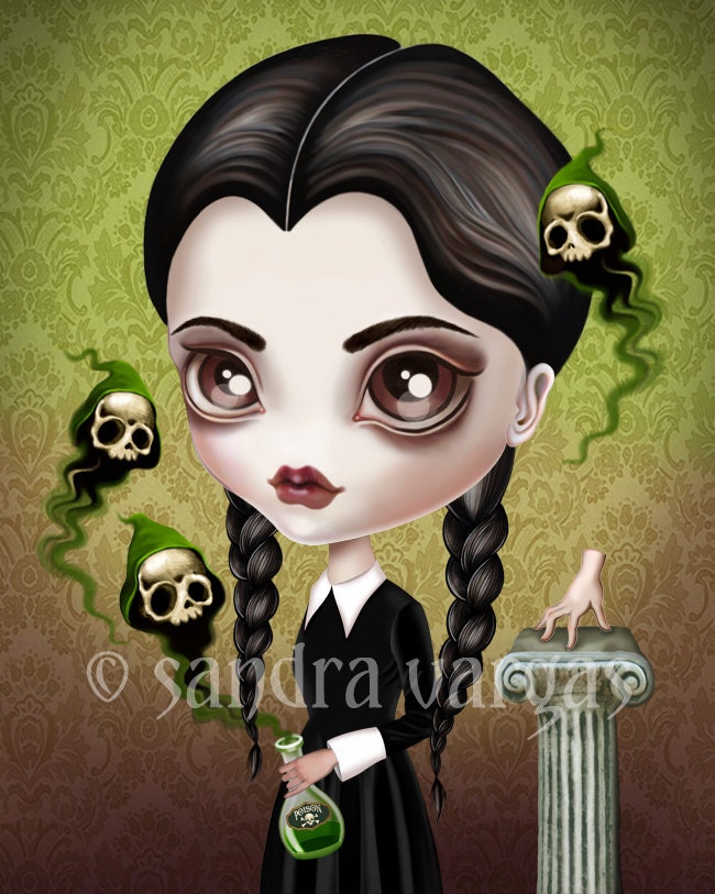 Merlina Addams Lamina Decorativa Arte para la Pared Locos - Etsy España