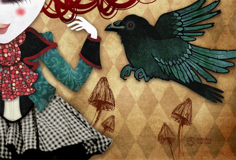 Mad Hatter 8 X 12 Digital Art Print Why is a Raven Like a Etsy