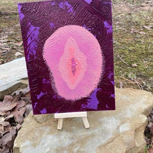 Sapphic WLW Queer Canvas Painting 7&quot; x 9&quot;