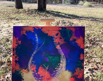 Rainbow Sparkle Silhouette Queer 18 x 24 Inch Canvass Acrylic Painting