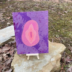 Sapphic WLW Queer Canvas Painting 7&quot; x 7&quot;
