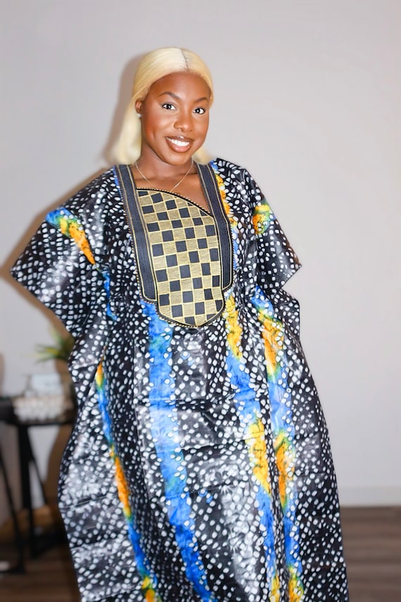 Ankara Bubu Gown With Embroidery Inner Belt and Matching Head Tie Wedding Kaftan Handmade African Print Dressnigerian Made Rich Aunty Etsy Canada
