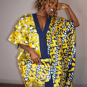 Ankara Print Bubu Dress with Matching headtie and inner belt | Kaftan| Handmade African print dress | Nigerian made | Asoebi| rich aunty