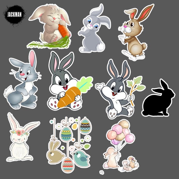 Cute Rabbit Stickers Drawing