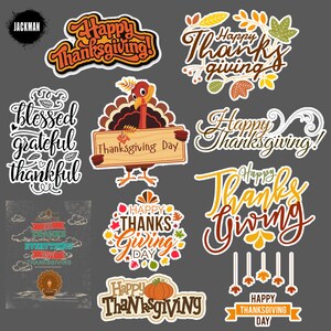 Thanksgiving Sticker Bundle, Fall Greetings (Digital Print)