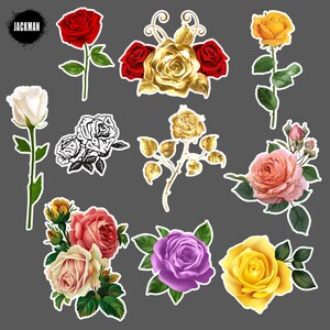 Rose Pink Red Roses Flower, Digital Sticker Template, Digital Print, Printable, svg, png, psd
