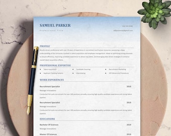 Intern Resume Template for MS Word, Mac Pages, Google Docs | Professional & Customizable | Instant Download