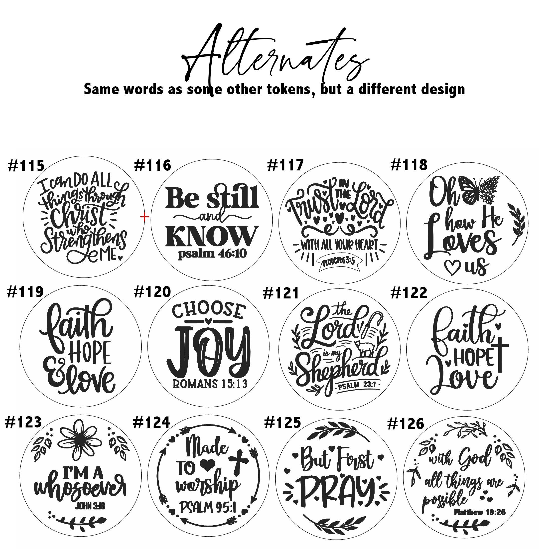 Christian Tokens - Bible Verses - Single or Bulk - Encouragement ...