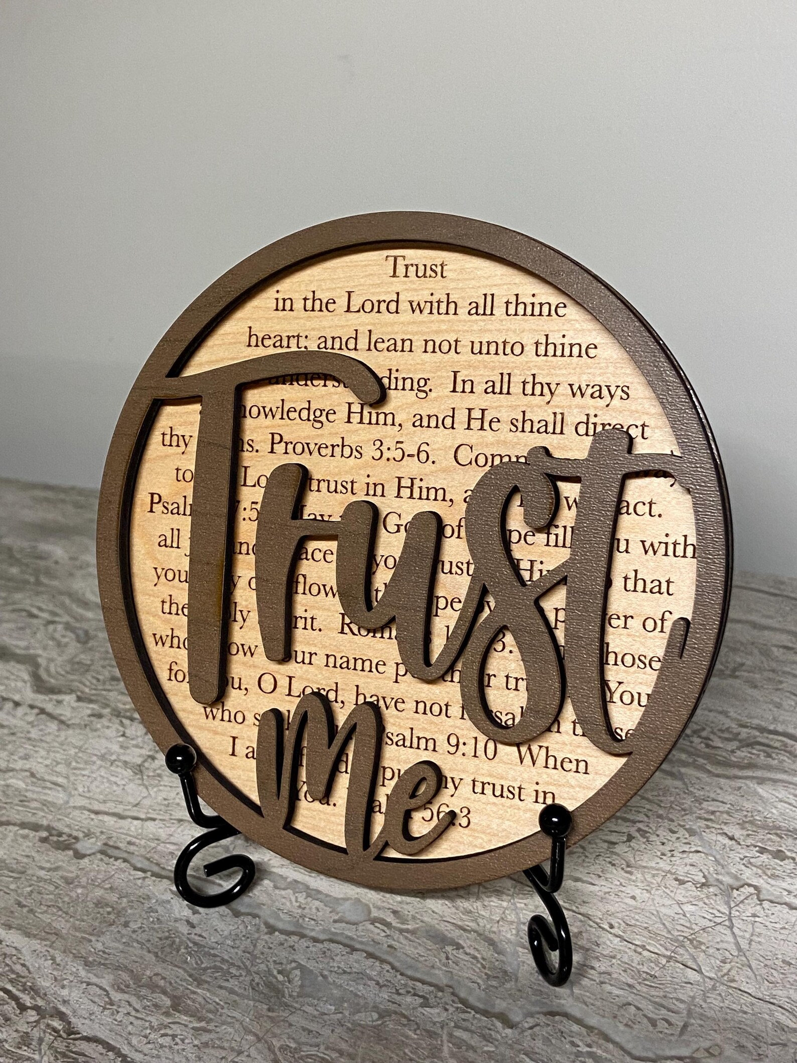 Versues Sign Trust Me - Christian Sign - Bible Verses - Wood Home Decor - Maple - Etsy