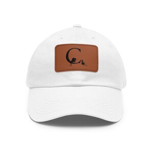 Stijlvolle leren vaderhoed met patch, casual pet voor vaders, gepersonaliseerd cadeau voor Vaderdag, dagelijks gebruik, trendy accessoires