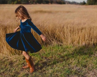 girls blue holiday dress