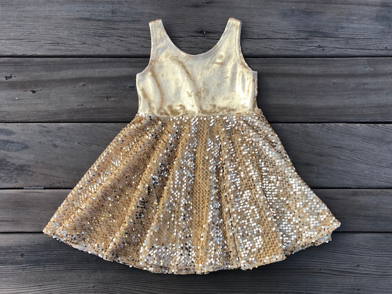 Twirly Sequin Velvet Girls Dresses, Fancy Glam dress, princess dress up, metallic sparkle and shine, blue, gold, pink, handmade by Fi and Me Gold