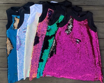 Flip Sequin Girls Dress, More Colors Available, Mermaid Sequin, Double Sided Sequin Dress, Girls A Line Dress, Special Occasion Sequin Dress