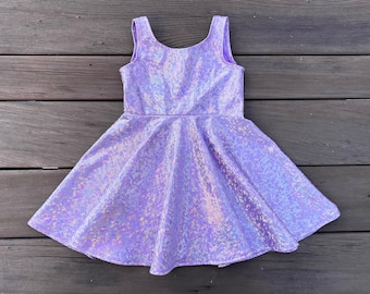 Sparkly Lavender Twirly Dress: Girls Party Outfit, More Colors Available