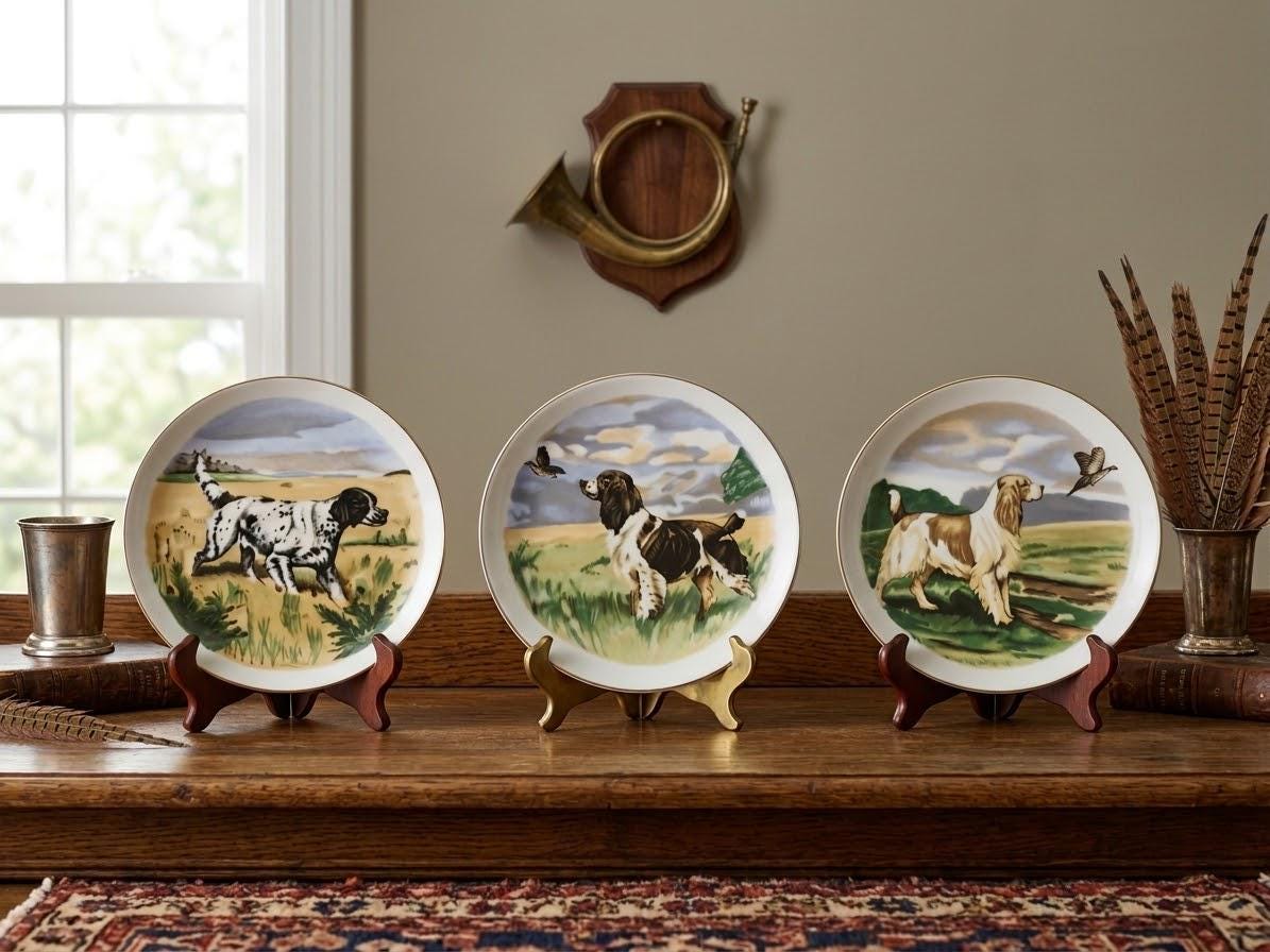 Vintage Hunting Dog Plates - Etsy