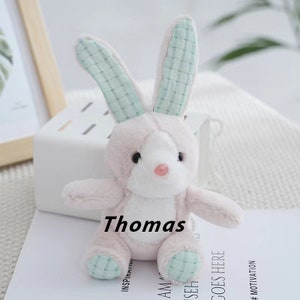 Cute little girlish bunny pendant, cartoon plush folded-ear rabbit keychain