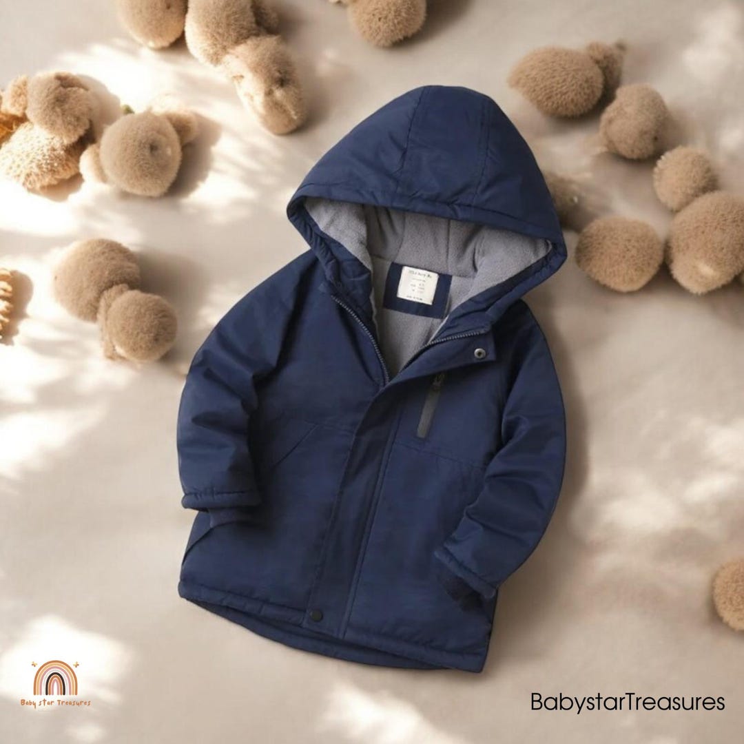 Autumn Winter Boys Hooded Jacket Plus Velvet Thicken Warm Coat.teenage ...