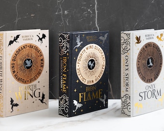 Fourth Wing Rebound Book Set: Laser Engraved Onyx, Inlaid Wood