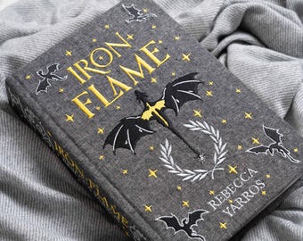 Iron Flame Embroidery-Bound Custom Rebound Hardcover Edition Empyrean Fourth Wing Book Two by Rebecca Yarros Bookshelf Book Gift Book Lovers