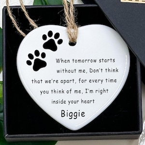 Pet Memorial, Pet Lose Remembering Gift, Dog Cat Loss Sign, Pet Passing Away Gift, Bereavement Paw Print Keepsake to Remember Loved Pet