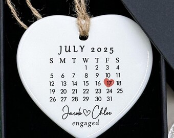 Huwelijkscadeau, getrouwd ornament Kalendercadeau, verlovingscadeaus, gepersonaliseerd ornament, aangepaste trouwdatum verjaardagscadeau, cadeau voor stel