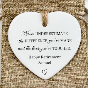 Personalized Retirement Gift, Never Underestimate the difference you&#39;ve made, Coworker Leaving Gift, Retirement Gift for Her, Mentor Gift