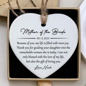 Mother of the Groom Gifts, Mother In Law Wedding Gift, Gift From Bride, Bridal Shower, Mother Of the Bride Gifts, Wedding Ornament, Mom Gift