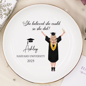 Personalized Graduation Gift for Her, Jewelry Dish, Class of 2025 College- PHD Graduation, Masters Degree Gifts, Graduation Gifts, Ring Dish