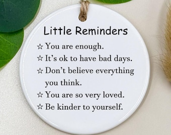 Geestelijke gezondheid cadeau, kleine herinneringen ornament, je bent genoeg, inspirerend cadeau voor dochter zoon, herinnering cadeau voor vriend, zelfliefde cadeau