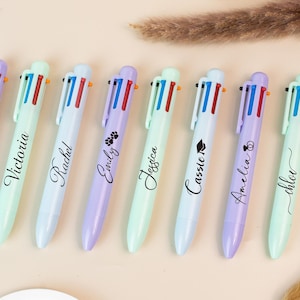Personalized 6 in 1 Multicolor Ballpoint Pen, Custom Name Multipurpose Pen, Gift for Educator/Teacher, Gifts for Her/Him, Bridesmaid Pens