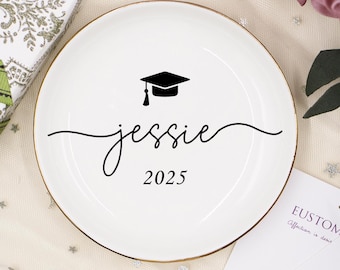 Personalized Graduation Gift, Jewelry Dish, Class of College Graduation Gift, Masters Degree Gift, PHD Graduation Present, Trinket Dish