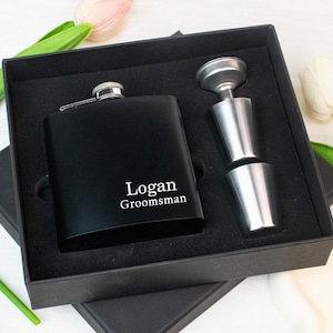 Personalized Engraved Flask Wedding Hip Flask 6oz, Personalized Groomsmen Flasks, Groomsman Gift, Flask for Best Man, Wedding Party Favor