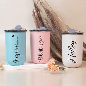 Personalized Stainless Tumbler, Custom Coffee Cup, Bridesmaid Proposal Gift, Wine Tumbler with Lid, Stainless Steel Bottle, Bridesmaid Gift
